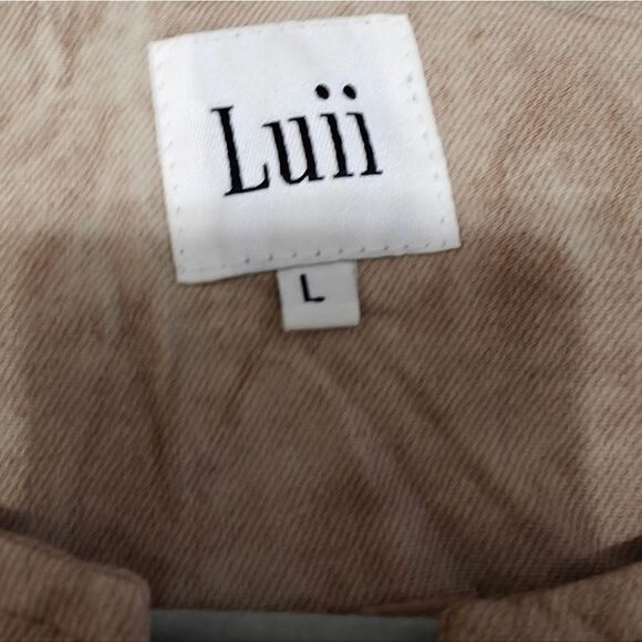 Luii Beige Faux Leather Jacket Size Large - Picture 10 of 10